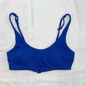 Hollister Blue Ribbed Bikini Top